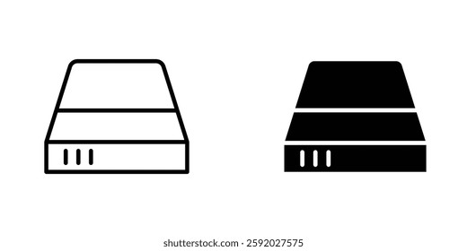 Hard Disk icons. stroke line and black solid icons