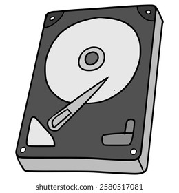 hard disk illustration hand drawn isolated vector