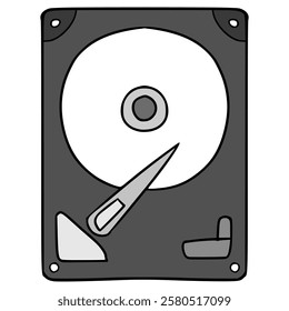 hard disk illustration hand drawn isolated vector