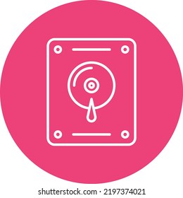 Hard Disk line circle icon vector image. Can also be used for web apps, mobile apps and print media.