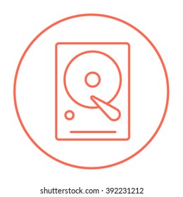 Hard disk line icon.