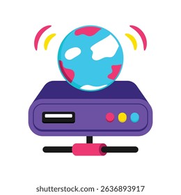 Hard disk Network Vector style icon. Eps 10 file