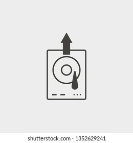 Hard, disk, outline, icon. Web Development Vector Icon. Element of simple symbol for websites, web design, mobile app, infographics. Line symbol for website design