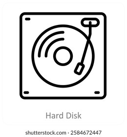 Hard Disk and storage icon concept