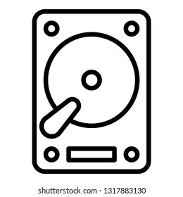 hard disk storage icon design with creative modern concept and black and white outline style logo shape for pictogram, website, hardware, web button design vector eps 10 - Vector 