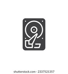 Hard disk vector icon. filled flat sign for mobile concept and web design. HDD glyph icon. Symbol, logo illustration. Vector graphics