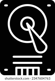 Hard Disk Vector Icon Glyph Style