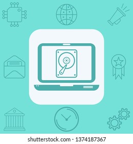 Hard disk vector icon sign symbol