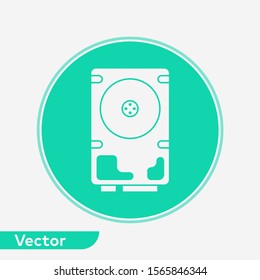 Hard disk vector icon sign symbol