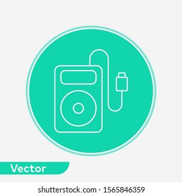 Hard disk vector icon sign symbol