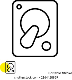 Hard Disk Vector Line Icon