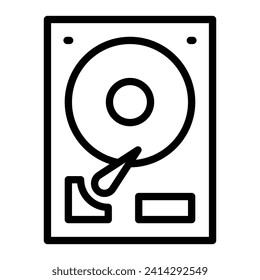 Hard Disk Vector Line Icon Design