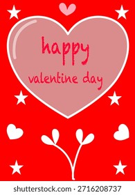 Tarjeta de San Valentín dura hacia abajo, tarjeta roja de San Valentín 