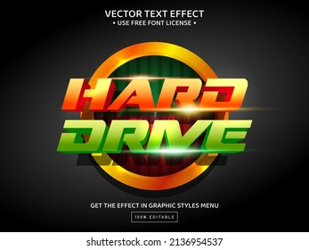 Hard drive 3D editable text effect template
