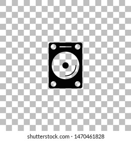 Hard drive. Black flat icon on a transparent background. Pictogram for your project