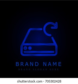 Hard drive blue chromium metallic logo