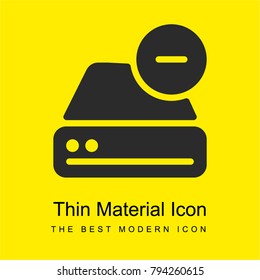 Hard drive bright yellow material minimal icon or logo design