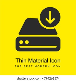 Hard drive bright yellow material minimal icon or logo design