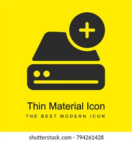 Hard drive bright yellow material minimal icon or logo design