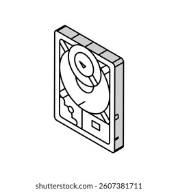 hard drive check repair computer isometric icon vector. hard drive check repair computer sign. isolated symbol illustration