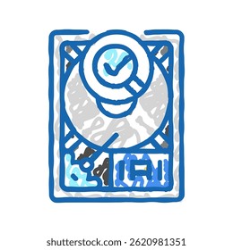 hard drive check repair computer doodle icon sketch vector. hard drive check repair computer sign. isolated symbol illustration