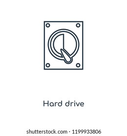Hard drive concept line icon. Linear Hard drive concept outline symbol design. This simple element illustration can be used for web and mobile UI/UX.
