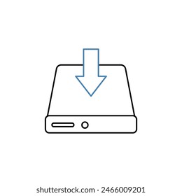 hard drive concept line icon. Simple element illustration. hard drive concept outline symbol design.
