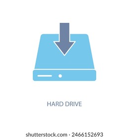 hard drive concept line icon. Simple element illustration. hard drive concept outline symbol design.