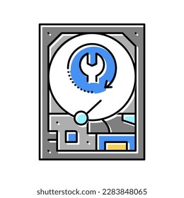 hard drive data recovery color icon vector. hard drive data recovery sign. isolated symbol illustration
