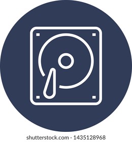 Hard Drive Data Storage Outline Icon