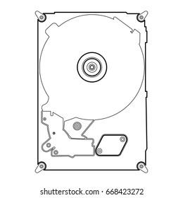 Hard drive disk icon .