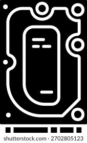 Hard Drive Disk Icon Illustration for Data Storage