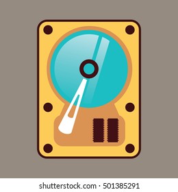 Hard drive disk icon. Vector illustration