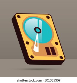 Hard drive disk icon. Vector illustration