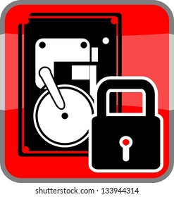 hard drive disk and locked pad lock
