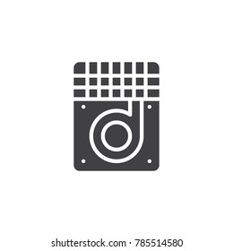 Hard drive disk recovery icon vector, filled flat sign, solid pictogram isolated on white. Symbol, logo illustration.