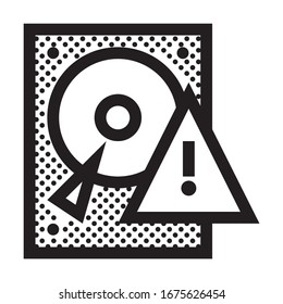 Alerta de error del disco duro. Icono lleno de puntos.