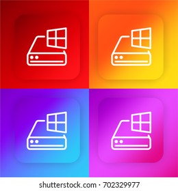Hard drive four color gradient app icon set