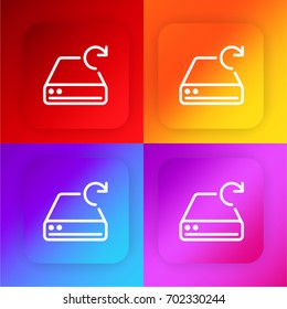 Hard drive four color gradient app icon set