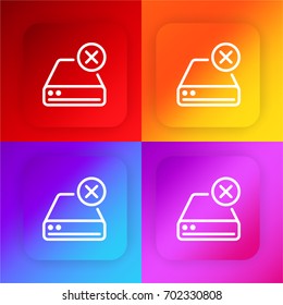 Hard drive four color gradient app icon set