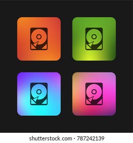 Hard drive four color gradient app icon design