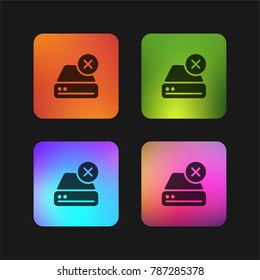 Hard drive four color gradient app icon design