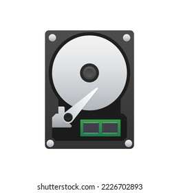 Hard drive hdd sign, label. Vector stock illustration.