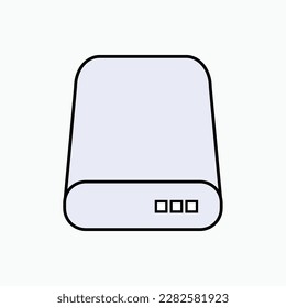 Hard Drive Icon. Hard Disk External Symbol.