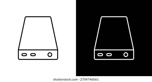 Píxel de icono de disco duro perfecto. Símbolo de contorno. Dibujo lineal simple.
