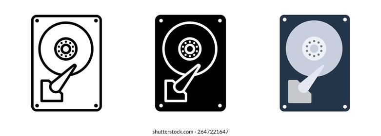 Hard Drive icon set. for mobile concept and web design on white background. vector illustration