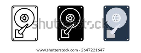Hard Drive icon set. for mobile concept and web design on white background. vector illustration