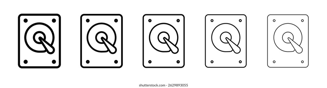 Icono de disco duro Símbolo plano de línea delgada simple