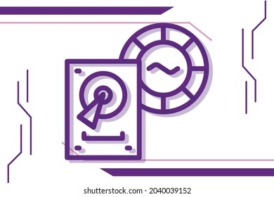Hard drive icon symbol sign from modern smart appliance collection for mobile concept and web apps design. Technology and household related vector line icons