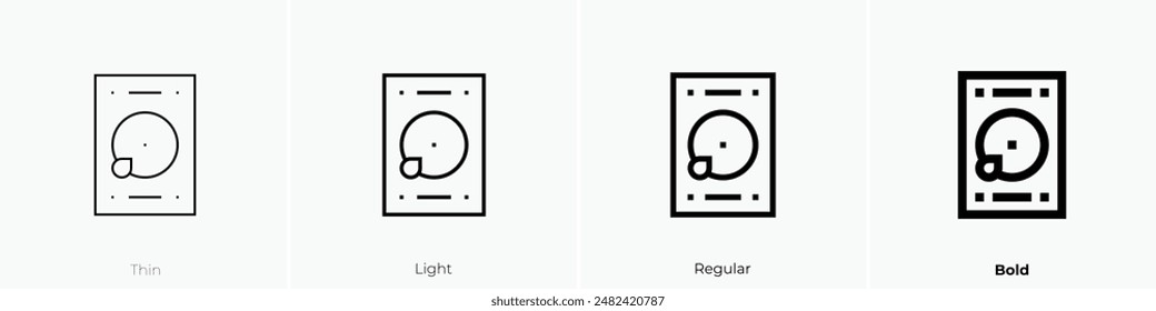 hard drive icon. Thin, Light Regular And Bold style design isolated on white background